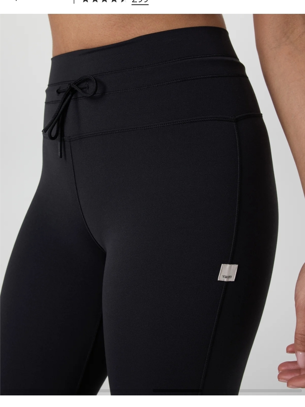 High-Rise Black Vuori Daily Leggings with Drawstring